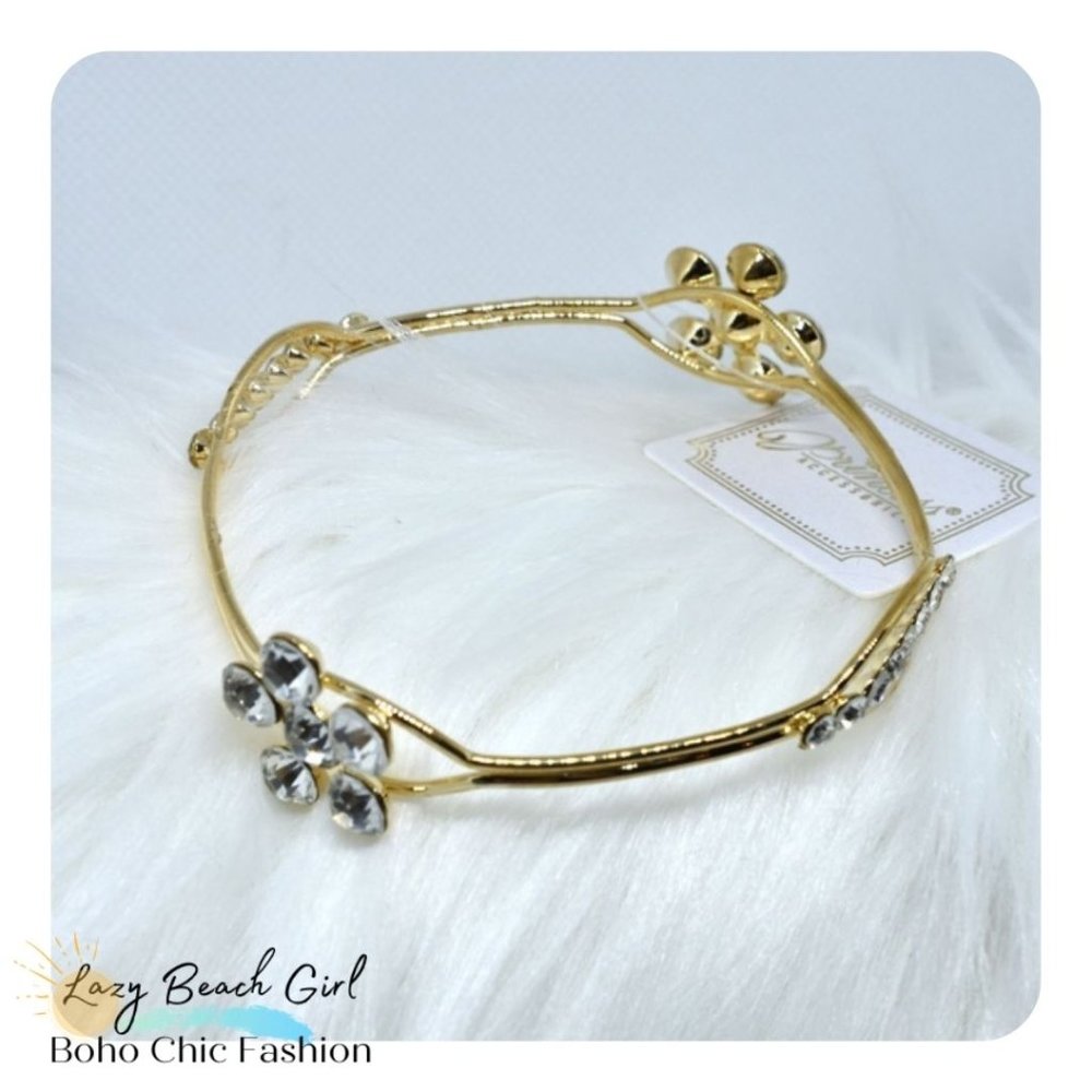 Flowers & Gold Bracelet